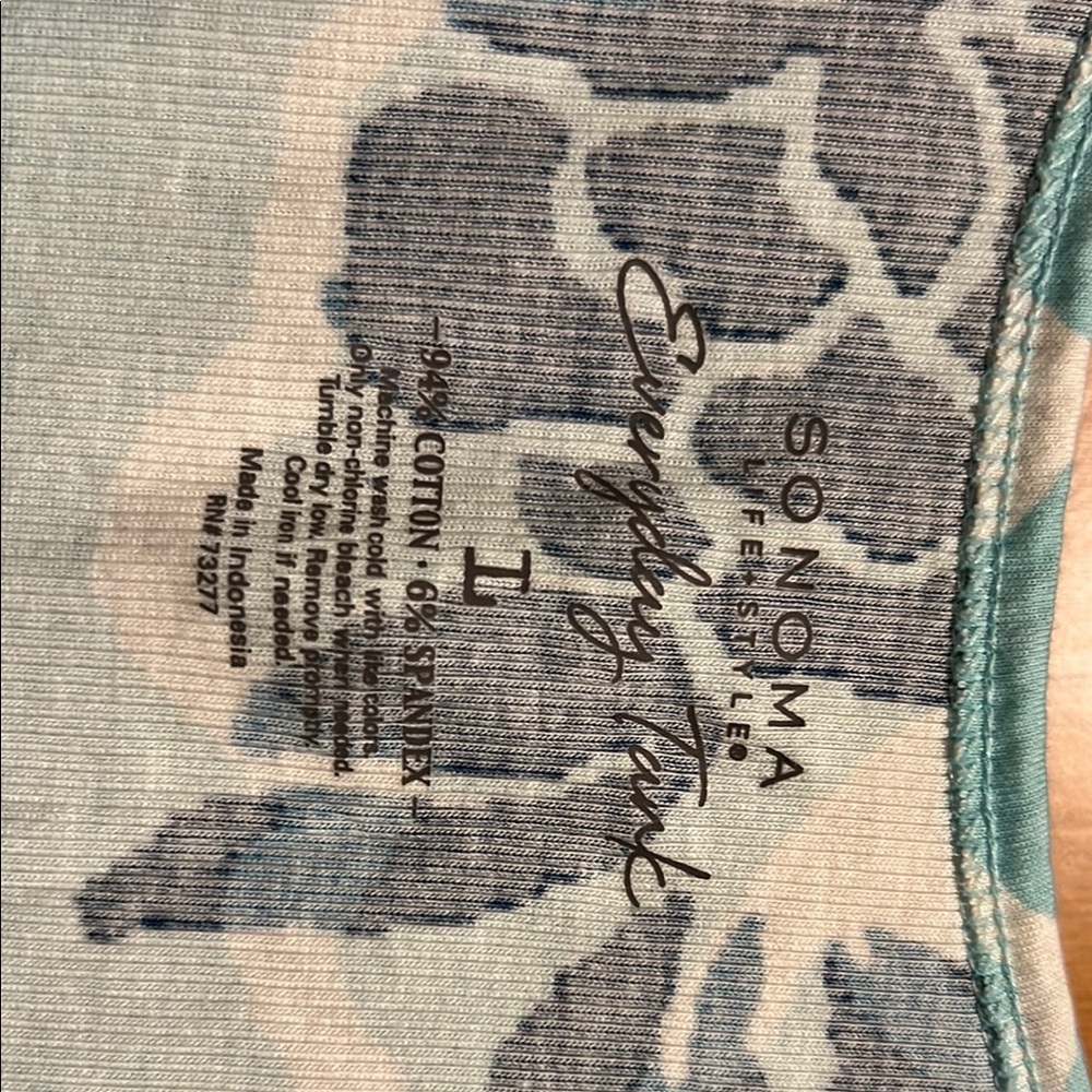 Sonoma Blue Fitted Sleeveless Tank Top - Picture 2 of 4